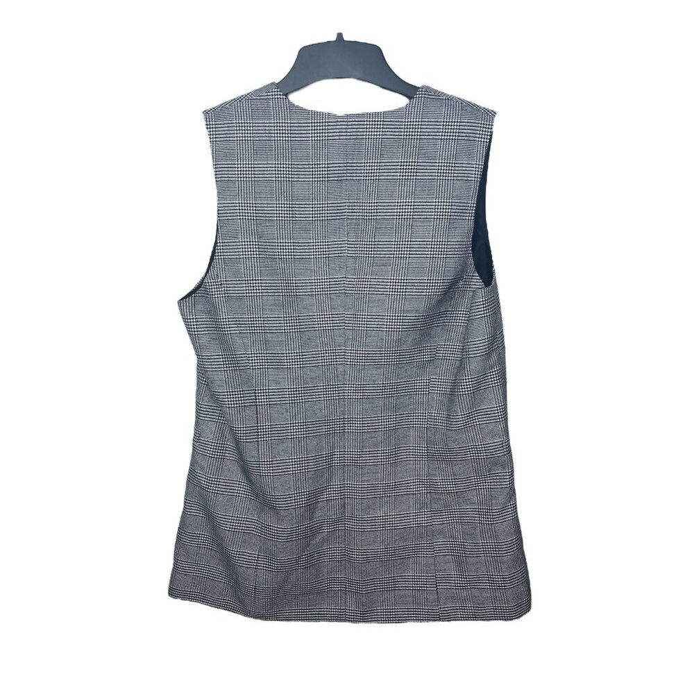 Sincerely Jules Black & White Glen Plaid Sleeveless Vest Womens Size Small - Picture 3 of 12